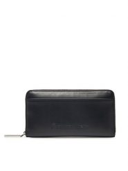 Calvin Klein Duży Portfel Damski Embossed Logo Large Zip Around K60K612952 Czarny. Czarne portfele Calvin Klein, bez wzorów, ze skóry. Za 179.99 zł.