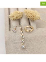 Nakkash 3-częściowy zestaw pozłacanych kolczyków z cyrkoniami rozmiar: onesize. Żółte kolczyki Nakkash, z cyrkonią, pozłacane. Za 69.58 zł.