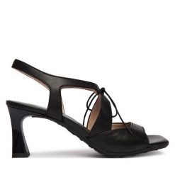 Sandały Hispanitas. Czarne sandały Hispanitas, bez wzorów, bez obcasa, na słupku, bez zapięcia. Za 609.99 zł.