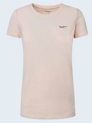 Pepe Jeans FOOTWEAR Koszulka w kolorze jasnoróżowym rozmiar: M. Różowe bluzki Pepe Jeans FOOTWEAR, m, bez wzorów, z jeansu, bez kołnierzyka, bez ramiączek. Za 59.26 zł.