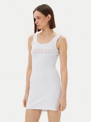 Guess Sukienka codzienna V5GK06 K8RT2 Biały Slim Fit. Białe sukienki Guess, na co dzień, s, z aplikacjami, z wiskozy, bez kołnierzyka, bez ramiączek, proste. Za 159.99 zł.