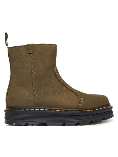 Dr. Martens Botki ZEBZAG Rigger Olive Wyoming DM42022300 Zielony. Zielone botki Dr. Martens, bez wzorów, z nubiku, bez obcasa, na płaskiej podeszwie, bez zapięcia. Za 849.99 zł.