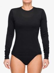 Bluza termoaktywna damska Super.natural Sierra140 LS. Czarne bluzy super.natural, m, bez wzorów, z dzianiny, bez kaptura. Za 291.49 zł.