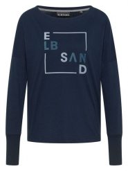 ELBSAND Koszulka "Iruna" w kolorze granatowym rozmiar: XS. Niebieskie bluzki ELBSAND, xs, bez wzorów, z bawełny, bez kołnierzyka, bez ramiączek. Za 82.99 zł.