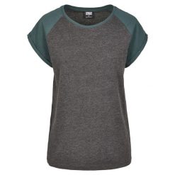 T-shirt Damski Kontrastowy Raglanowy. Brązowe t-shirty Urban Classics, xl, bez wzorów, bez kołnierzyka, bez ramiączek. Za 64.99 zł.