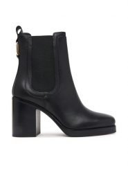 Tommy Hilfiger Botki Ltr Square Toe Heel Chelsea Boot FW0FW09555 Czarny. Czarne botki TOMMY HILFIGER, bez wzorów, ze skóry, bez obcasa, na słupku, bez zapięcia. Za 849.99 zł.