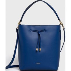 Lauren Ralph Lauren - Torebka skórzana. Niebieskie torby na ramię Lauren Ralph Lauren, bez wzorów, z materiału, casualowe, na ramię, duże, bez dodatków. W wyprzedaży za 799.90 zł.