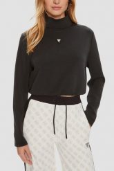 GUESS Czarna damska bluza Olympe. Czarne bluzy Guess, m, z aplikacjami, bez kaptura. W wyprzedaży za 239.99 zł.