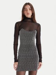 Simona Corsellini Sukienka koktajlowa A25CEAB10601 Srebrny Slim Fit. Szare sukienki SIMONA CORSELLINI, bez wzorów, z syntetyku, wizytowe, bez kołnierzyka, bez ramiączek. Za 1,259.00 zł.