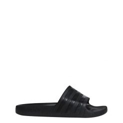 Klapki adilette Aqua. Czarne klapki Adidas, bez wzorów, bez obcasa. Za 99.95 zł.