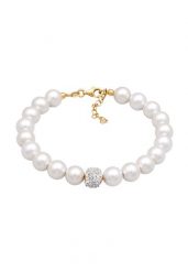 Elli Damski elegancki z syntetycznymi perłami i kryształami w srebrze 925 Sterling Silver Bransoletki 1 ct. Szare bransoletki Elli, z kryształem, srebrne. Za 248.99 zł.