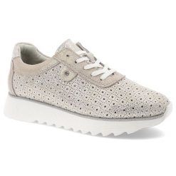 Złote Sneakersy S.Barski Stylowe Obuwie Damskie. Żółte sukienki S.BARSKI, na co dzień, s, w ażurowe wzory, z materiału, eleganckie, bez kołnierzyka, bez ramiączek, dopasowane. Za 186.99 zł.