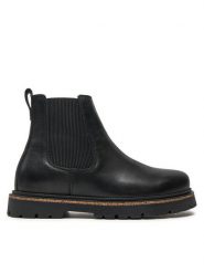 Birkenstock Sztyblety Highwood 1025781 Czarny. Czarne botki Birkenstock, bez wzorów, ze skóry, bez obcasa, na płaskiej podeszwie, bez zapięcia. Za 899.99 zł.