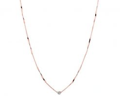 Naszyjnik z różowego i białego złota z diamentem - 0,005 ct - próba 585. Białe naszyjniki Apart, z diamentem, złote. Za 2,490.00 zł.