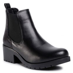 Botki Jenny Fairy. Czarne botki Jenny Fairy, bez wzorów, bez obcasa, na słupku, bez zapięcia. Za 62.99 zł.