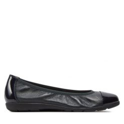 Baleriny Caprice. Niebieskie baleriny Caprice, bez wzorów, bez obcasa. Za 199.99 zł.