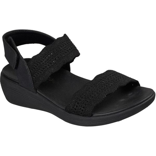 Sandały damskie Skechers Arya - Favorite Finds. Czarne sandały Skechers, bez wzorów, z materiału, bez obcasa, bez zapięcia. Za 290.00 zł.
