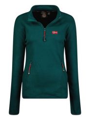 Geographical Norway Bluza polarowa "Ulyssia" w kolorze ciemnozielonym rozmiar: S. Zielone bluzy Geographical Norway, s, bez wzorów, z polaru, bez kaptura. Za 86.99 zł.