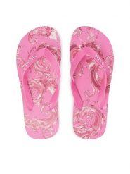 Versace Jeans Couture Japonki 80VA3SQ7 ZSS80 Różowy. Czerwone klapki Versace Jeans Couture, bez wzorów, z jeansu, bez obcasa. Za 269.99 zł.