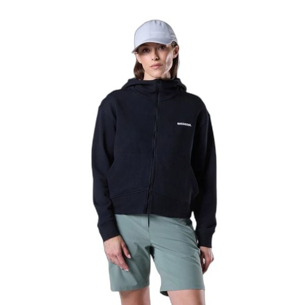 Damska bluza z kapturem full zip Rossignol Logo. Czarne bluzy Rossignol, l, bez wzorów, z bawełny, z kapturem. Za 439.50 zł.