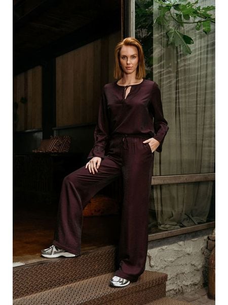 &Co Woman Spodnie "Solana" w kolorze bordowym rozmiar: XXL. Czerwone spodnie materiałowe &Co Woman, xxl, bez wzorów, z materiału, z podwyższonym stanem. Za 130.50 zł.