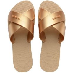 Klapki Havaianas Model 4148866h Kolor Brąz. Brązowe klapki Havaianas, bez wzorów, z gumy, bez obcasa. Za 83.99 zł.