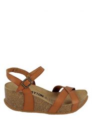 BAYTON Skórzane sandały "Venus" w kolorze brązowym na koturnie rozmiar: 40. Brązowe sandały Bayton, bez wzorów, z otwartym noskiem, bez obcasa, na koturnie, bez zapięcia. Za 203.45 zł.