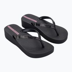 Japonki damskie Ipanema Mesh X Plat. Czarne klapki Ipanema, bez wzorów, z meshu, bez obcasa. Za 79.99 zł.