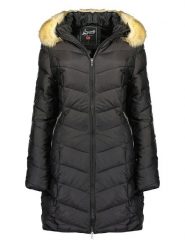 Geographical Norway Płaszcz pikowany "Alodiene" w kolorze czarnym rozmiar: XXL. Czarne parki Geographical Norway, xxl, z aplikacjami, bez kaptura. Za 194.61 zł.