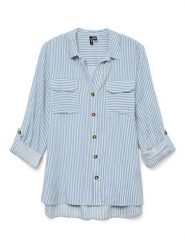 Vero Moda Koszula w kolorze błękitno-białym rozmiar: L. Białe koszule Vero Moda, l, bez wzorów, z wiskozy, klasyczne, bez kołnierzyka, bez ramiączek. Za 105.63 zł.