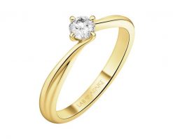 Pierścionek z żółtego złota z brylantem laboratoryjnym - 0,25 ct - próba 585. Żółte pierścionki Apart, z brylantem, złote. Za 3,890.00 zł.