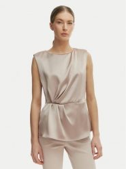 Rinascimento Bluzka CFC0127460003 Beżowy Regular Fit. Brązowe bluzki Rinascimento, xl, bez wzorów, z syntetyku, bez kołnierzyka, bez ramiączek. Za 249.99 zł.