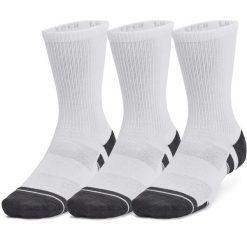 SKARPETY Under Armour Performance Tech 3-Pack Crew Socks, Dla obu płci. Białe skarpety Under Armour, bez wzorów, z poliesteru. Za 190.00 zł.
