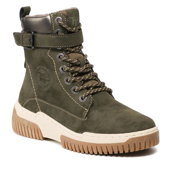 Trzewiki Tom Tailor. Zielone botki Tom Tailor, bez wzorów, bez obcasa, na płaskiej podeszwie, bez zapięcia. Za 299.99 zł.