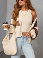 Milan Kiss Kardigan w kolorze beżowym rozmiar: XL. Brązowe kardigany Milan Kiss, xl, bez wzorów. Za 152.99 zł.