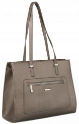 Shopperka srebrna David Jones CH21081. Szare shopper David Jones, bez wzorów, ze skóry ekologicznej, duże, bez dodatków. Za 170.99 zł.