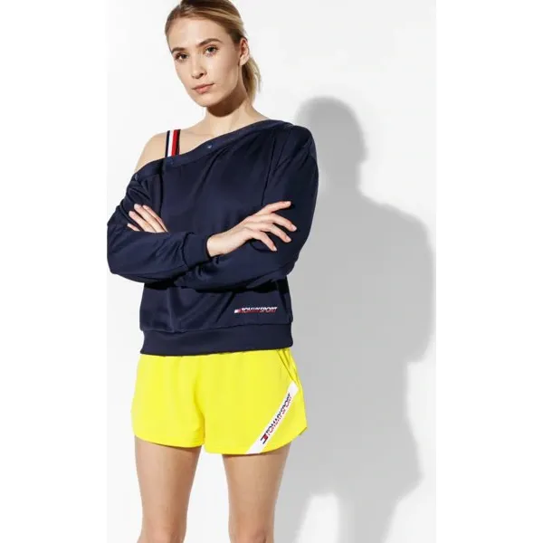 Tommy Sport Bluza Track Top One Shoulder 142 , granatowy, rozmiar M. Niebieskie bluzy TOMMY HILFIGER, m, bez wzorów, z materiału, bez kaptura. W wyprzedaży za 289.99 zł.