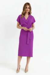 Elegancka sukienka ołówkowa z kołnierzem fioletowa. Fioletowe sukienki Stylove, do pracy, l, bez wzorów, biznesowe, bez kołnierzyka, bez ramiączek, dopasowane. Za 369.00 zł.