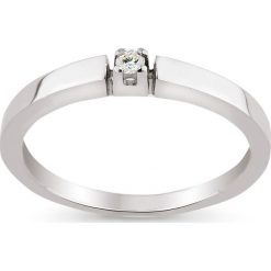 RABAT Pierścionek Złoty - złoto 585, Brylant 0,03ct. Żółte pierścionki W.KRUK, z brylantem, złote. W wyprzedaży za 689.00 zł.
