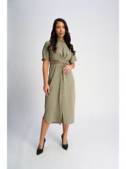 Marks & Spencer Sukienka w kolorze khaki rozmiar: 44/L31. Brązowe sukienki Marks & Spencer, l, bez wzorów, bez kołnierzyka, bez ramiączek, midi. Za 101.95 zł.