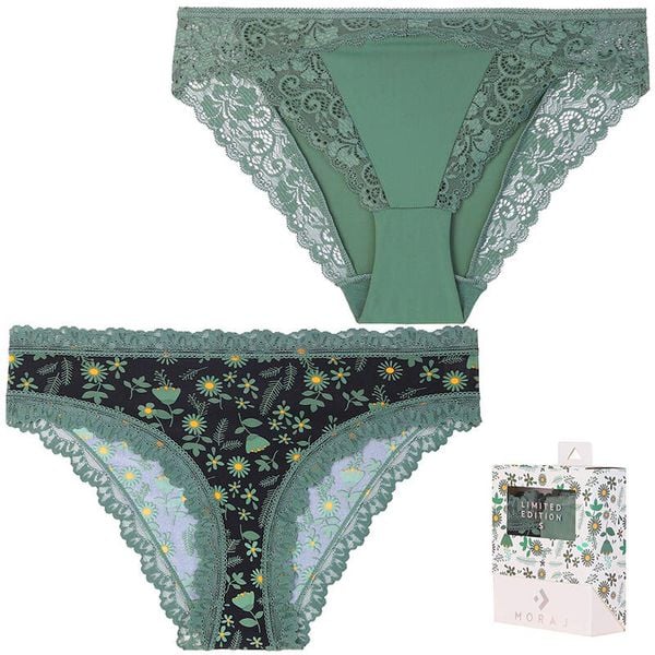 Zielone Figi Damskie Moraj W Ozdobnym pudełku. Zielone figi Moraj, l, z aplikacjami, z koronki. Za 44.99 zł.