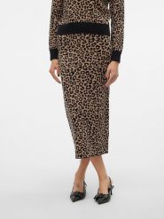 Vero Moda Spódnica dzianinowa w kolorze beżowym rozmiar: XL. Brązowe spódnice Vero Moda, xl, bez wzorów, z dzianiny, midi. Za 91.77 zł.