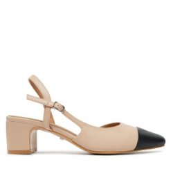 Sandały DeeZee. Brązowe sandały DeeZee, bez wzorów, bez obcasa, na słupku, bez zapięcia. Za 119.99 zł.