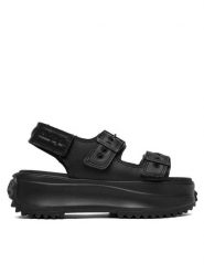 Converse Sandały A20645C Czarny. Czarne sandały Converse, bez wzorów, z materiału, bez obcasa, na płaskiej podeszwie, bez zapięcia. Za 449.99 zł.