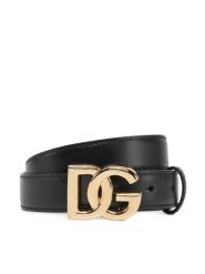Dolce&Gabbana Pasek Damski BE1447 AW576 80999 Czarny. Czarne paski Dolce&Gabbana, bez wzorów, ze skóry. Za 1,309.00 zł.