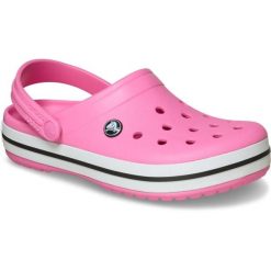 Crocs Damskie Buty Chodaki Klapki Crocband 11016 Clog. Czerwone klapki Crocs, bez wzorów, z materiału, bez obcasa. Za 289.99 zł.