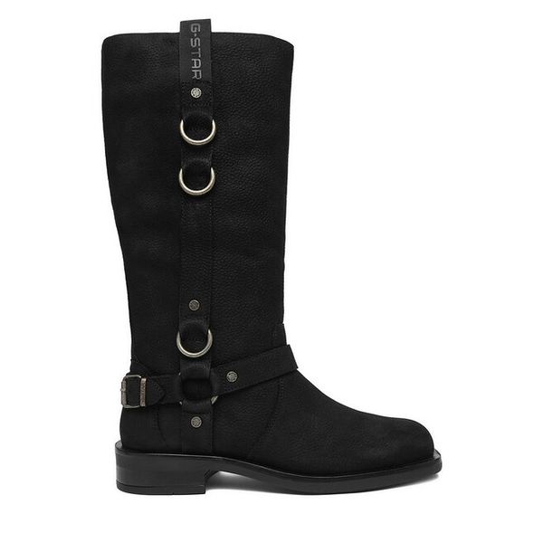 Kozaki G-Star Raw. Czarne kozaki G-Star Raw, bez obcasa, na płaskiej podeszwie, bez zapięcia. Za 599.99 zł.