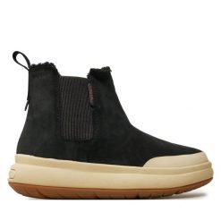 Botki Merrell. Czarne botki Merrell, bez wzorów, bez obcasa, na płaskiej podeszwie, bez zapięcia. Za 619.99 zł.