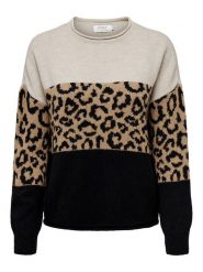ONLY Sweter "Jade" w kolorze beżowo-czarnym rozmiar: XS. Brązowe swetry Only, xs, bez wzorów, bez ramiączek. Za 138.95 zł.
