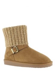 ISLAND BOOT Botki zimowe "Kourtney" w kolorze jasnobrązowym rozmiar: 37. Brązowe botki Island Boot, na zimę, bez wzorów, z dzianiny, bez obcasa, bez zapięcia. Za 123.53 zł.